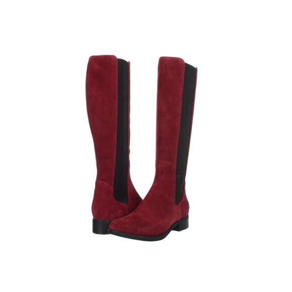 Cole Haan Jodhpur Oxblood Suede Pull On Riding Boots - Picture 1 of 5